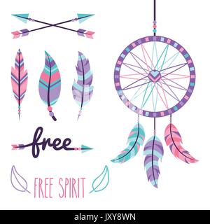 free spirit cartoon scene Stock Vector