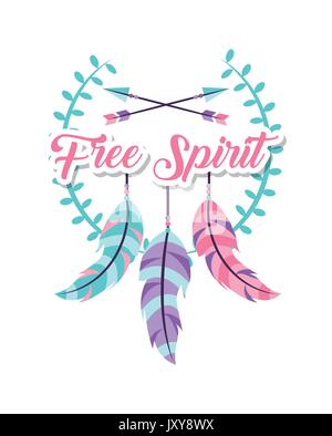 free spirit cartoon scene Stock Vector