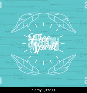 free spirit cartoon scene Stock Vector