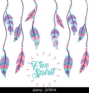 free spirit cartoon scene Stock Vector