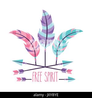 free spirit cartoon scene Stock Vector