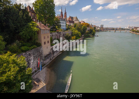 Basel cityscape and Munster Cathedral, Basel-Stadt, Switzerland. Stock Photo