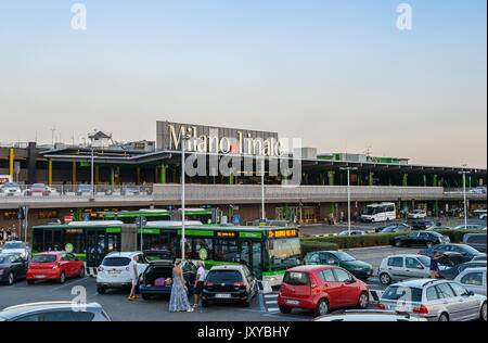Milan Linate in Milan, Italy is a small airport close to the centre servicing short and medium range destinations in Europe Stock Photo