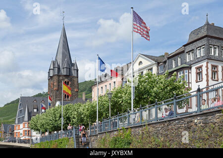 St. Michaels Church, old town, Bernkastel-Kues, Moselle, Germany Stock Photo