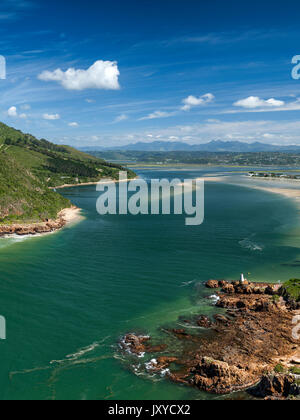 Knysna Lagoon seen from the Knysna Heads, Garden Route, Western Cape Province, South Africa. Stock Photo