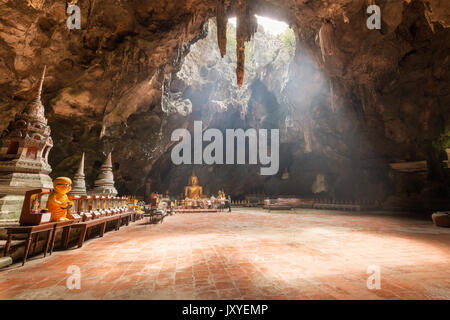 Tham khao luang cave temple.The temple inside of the cave in Phetchaburi, Thailand Stock Photo