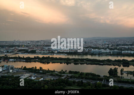 A panoramic view of Vienna in the sunset Stock Photo