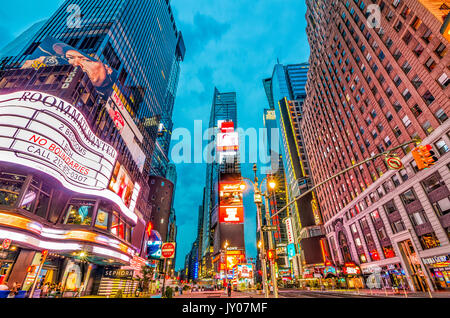 NEW YORK CITY, USA - MAY 14, 2012: Times square in Manhattan at twilight. Stock Photo