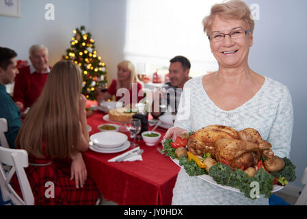 Nobody does better turkey than grandmother Stock Photo
