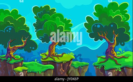 Vector cartoon illustration of landscape Stock Vector