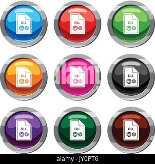 File DLL set 9 collection Stock Vector