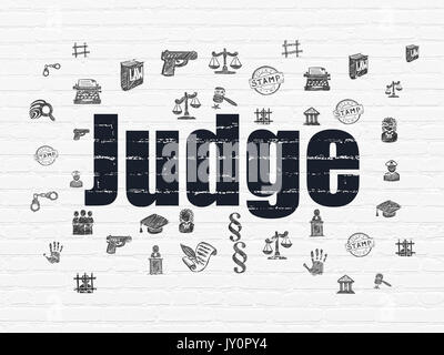 Law concept: Judge on wall background Stock Photo