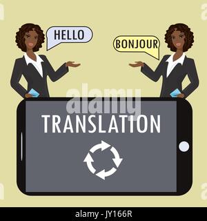 Translation from a smartphone. Vector illustration. Stock Vector