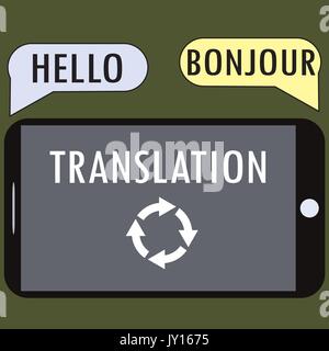 Translation from a smartphone. Vector illustration. Stock Vector