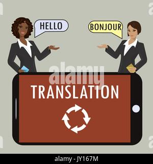 Translation from a smartphone. Vector illustration Stock Vector