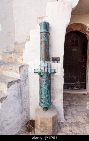 Bronze 18th century canon on display at La Citadelle maritime museum, Saint-Tropez, France Stock Photo