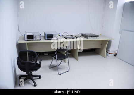 Working station equipment in empty testing room Stock Photo