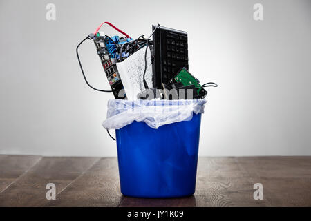 Close-up Of Damaged Hardware Equipment In Dustbin Stock Photo