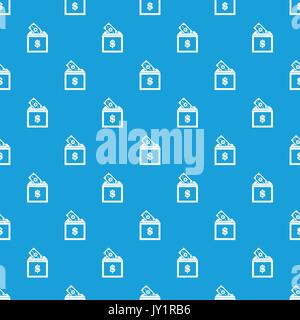 Donation box pattern seamless blue Stock Vector