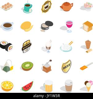 Quencher icons set, isometric style Stock Vector
