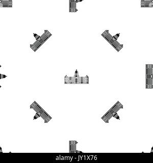 Palace of Congress , Argentina pattern seamless black Stock Vector