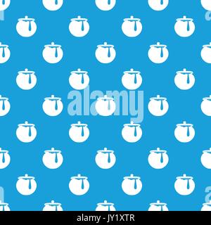 Honey pot pattern seamless blue Stock Vector