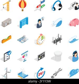 Streetlight icons set, isometric style Stock Vector