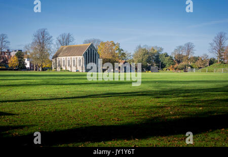 Chichester Guildhall an ecclesiastical building in Priory Park Chichester, West Sussex, England. Rare example of a complete 13th-century Franciscan ch Stock Photo