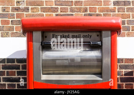 A pillar box for Franked Mail Only. Stock Photo