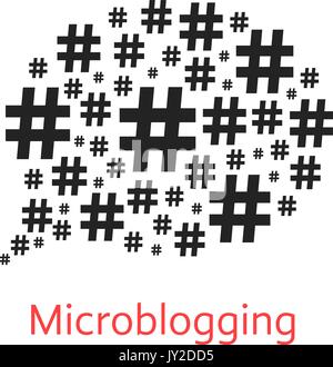microblogging icon with speech bubble from hashtag Stock Vector