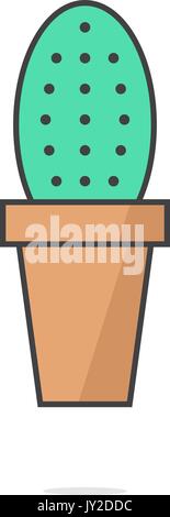 simple cactus icon with shadow Stock Vector
