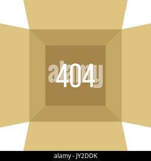 opened box with 404 error Stock Vector