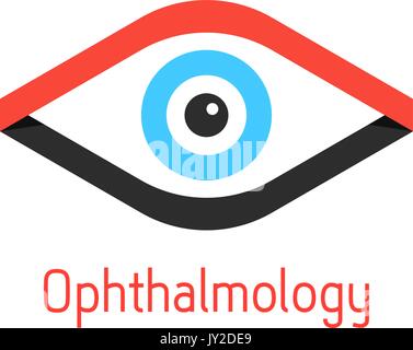 ophthalmology logotype with eye from ribbons Stock Vector