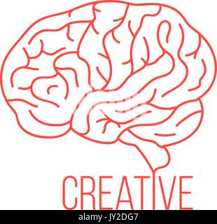 red brain like creative ideas Stock Vector
