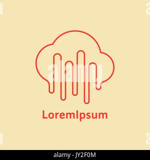 red melted line cloud like forecasting Stock Vector