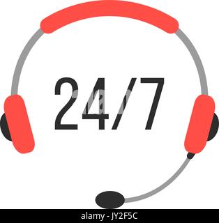 24 7 hour online chat icon. Twenty four seven hours call center ...