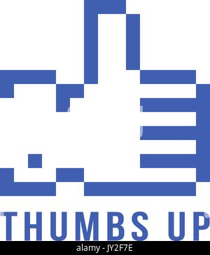 retro pix element thumbs up icon Stock Vector