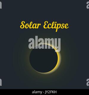 solar eclipse with yellow glow Stock Vector