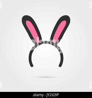 black rabbit ears mask with shadow Stock Vector