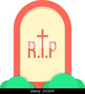 red grave icon with bushes Stock Vector