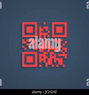 encrypted lorem ipsum text in red qr code Stock Vector