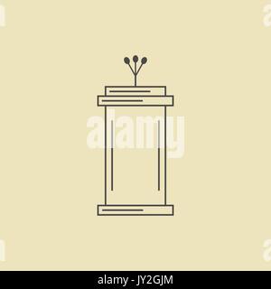 tribune outline icon isolated on dark yellow background Stock Vector