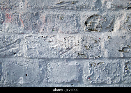 White painted brick wall texture background Stock Photo