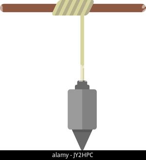 construction plummet hanging on rope Stock Vector