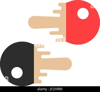 red and black tennis rackets Stock Vector