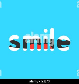abstract smile sign on blue background Stock Vector