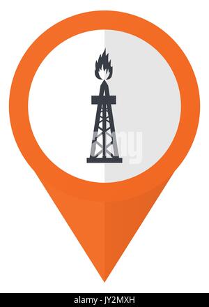 Gas orange pointer vector icon in eps 10 isolated on white background. Stock Vector
