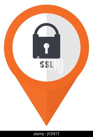 Csl orange pointer vector icon in eps 10 isolated on white background. Stock Vector
