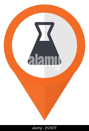 Laboratory orange pointer vector icon in eps 10 isolated on white background. Stock Vector