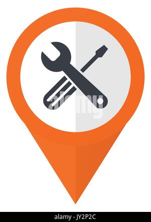 Tools orange pointer vector icon in eps 10 isolated on white background ...